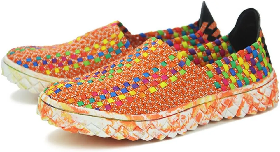 ChicWind Unisex Ultra Lightweight Woven Fashion Sneakers Casual Slip On Walking Shoes