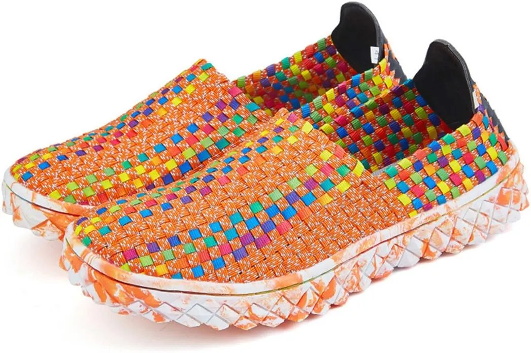 ChicWind Unisex Ultra Lightweight Woven Fashion Sneakers Casual Slip On Walking Shoes