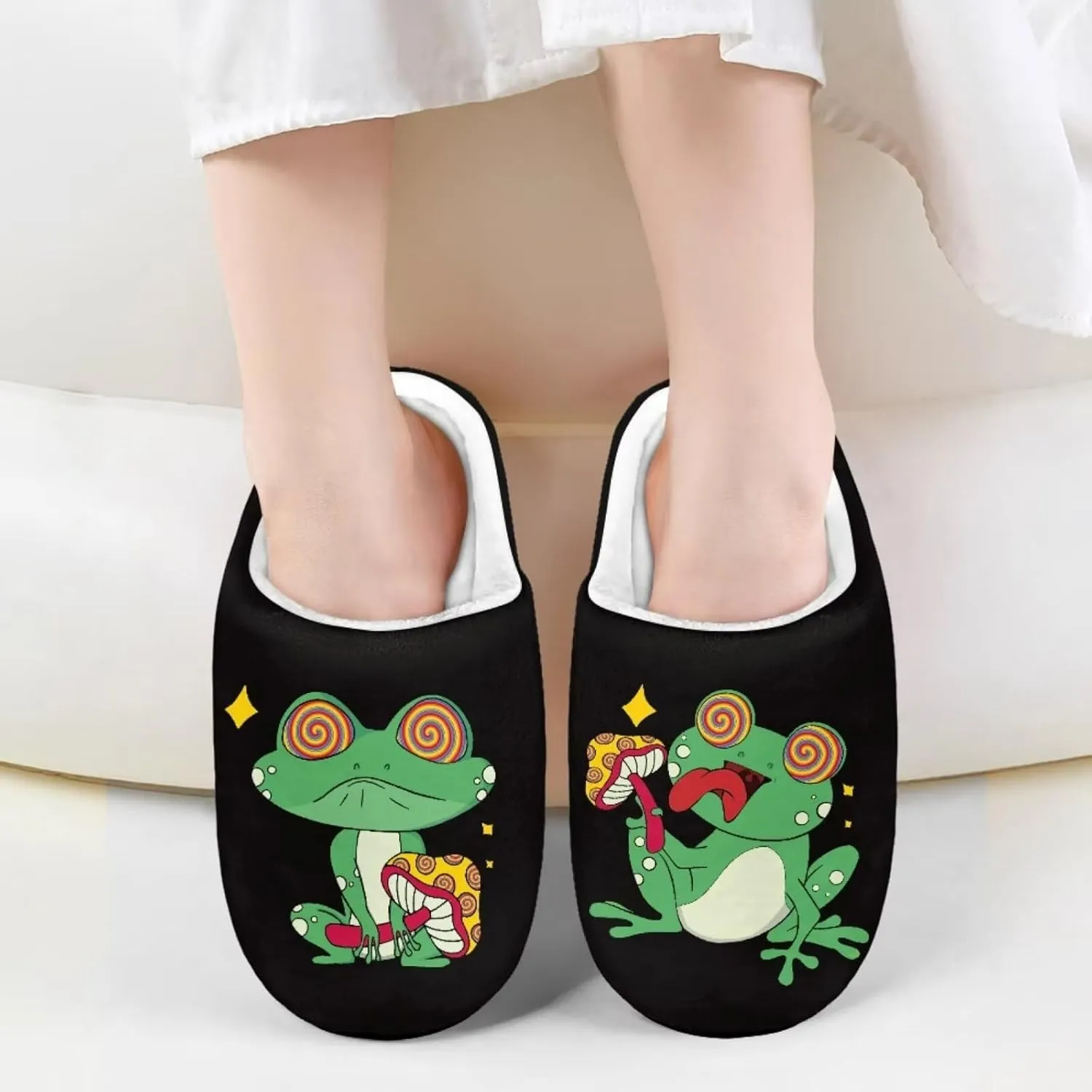 Child Plush Slip on House Slipper Plush Cozy Warm Slippers with Memory Foam