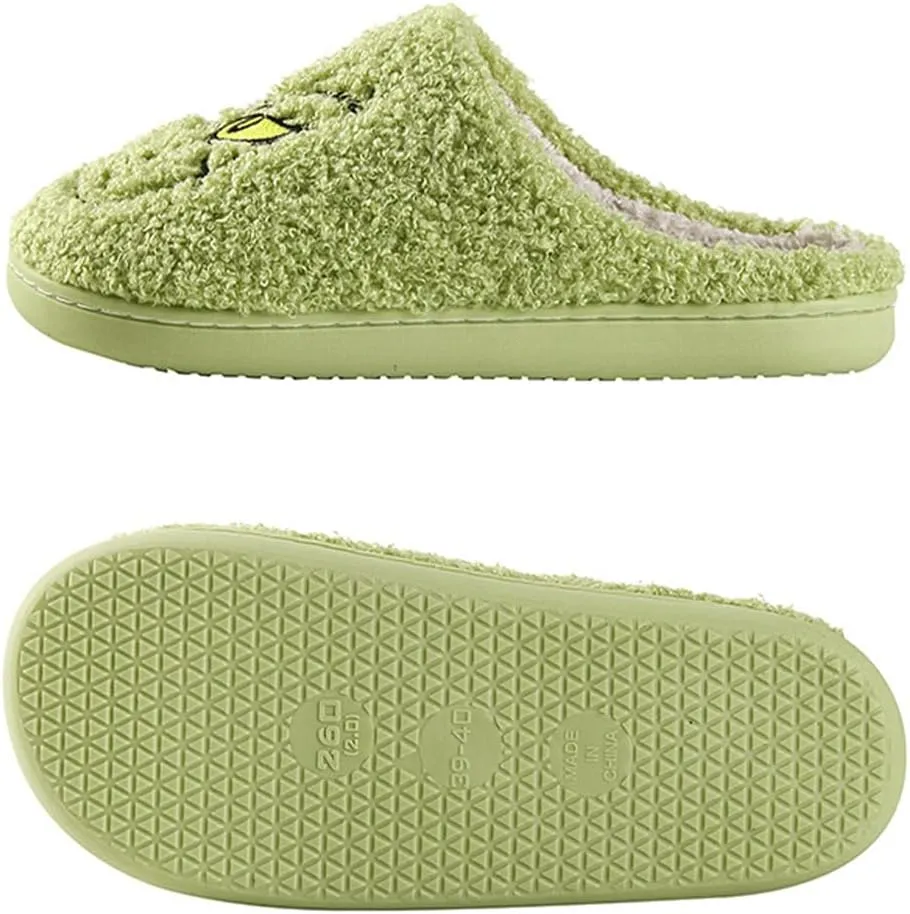 Christmas Cartoon Slippers - Funny, Comfy, Warm Winter Home Slippers - Cute Plush Green Gifts