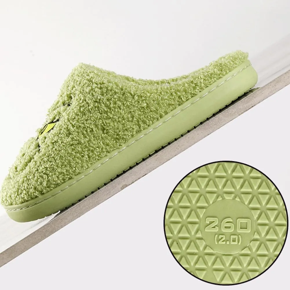 Christmas Cartoon Slippers - Funny, Comfy, Warm Winter Home Slippers - Cute Plush Green Gifts