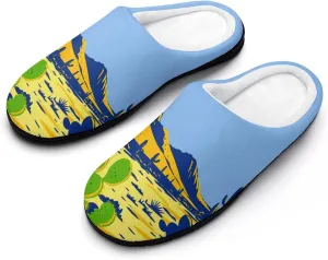 Christmas House Slippers For Woman Ladies Memory Foam Bedroom Slipper Indoor Outdoor Slip-On Shoes Funny Fall Slippers