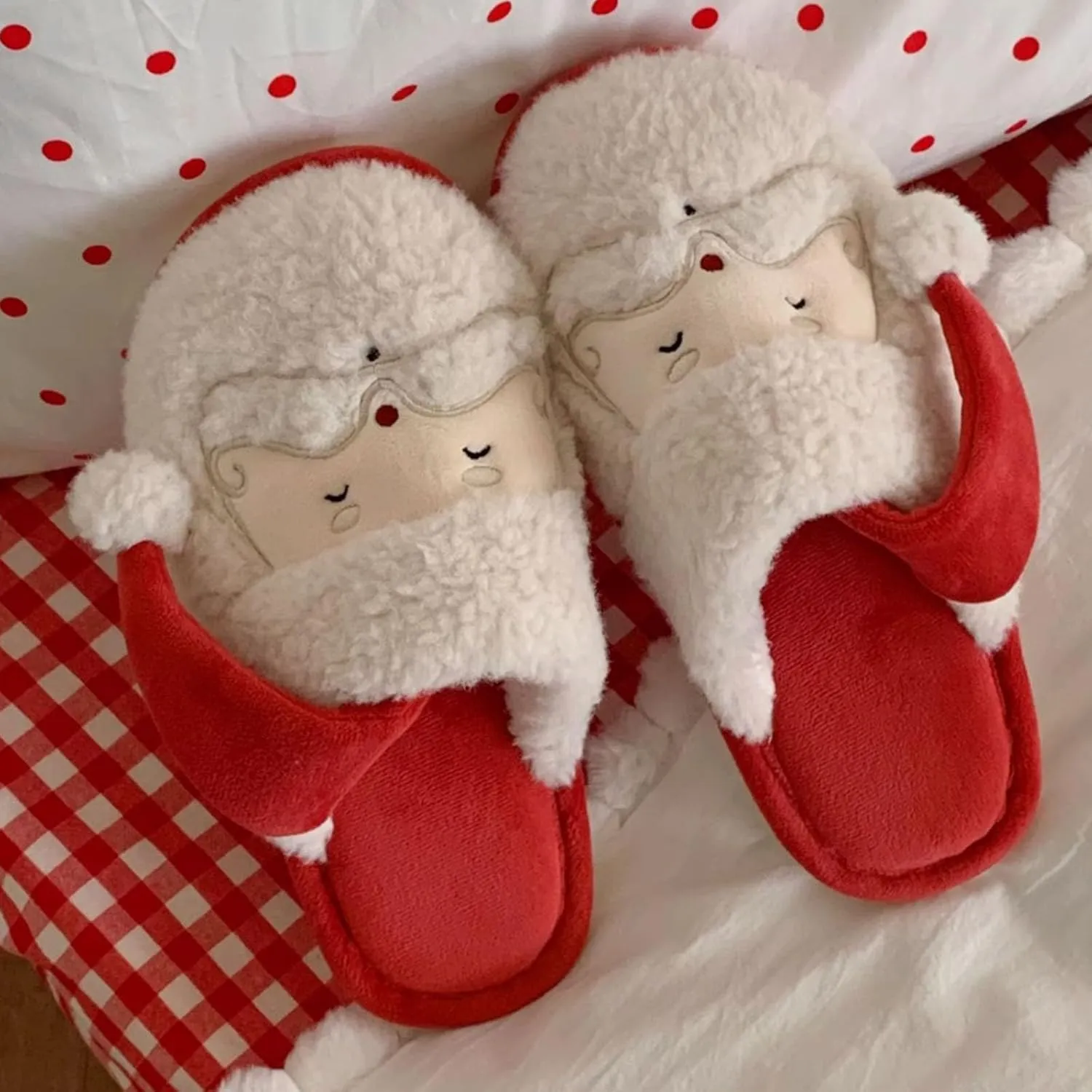 Christmas Slippers for Women Matching Family Holiday Christmas Reindeer and Turkey Scuff Slipper