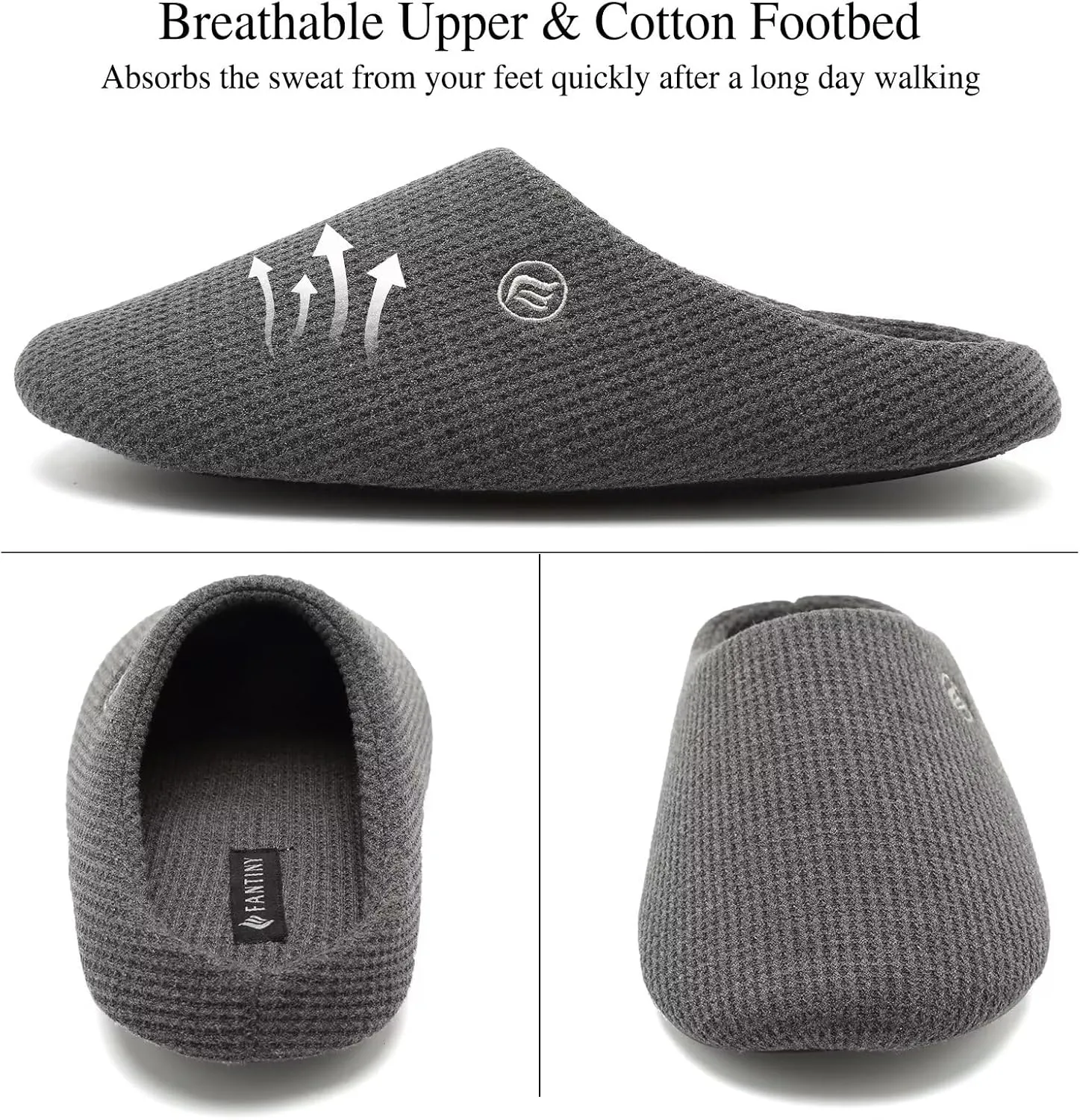 CIOR Unisex Men's Women's Memory Foam Slippers Comfort Cotton-blend Closed Toe House Shoes Indoor Scuff