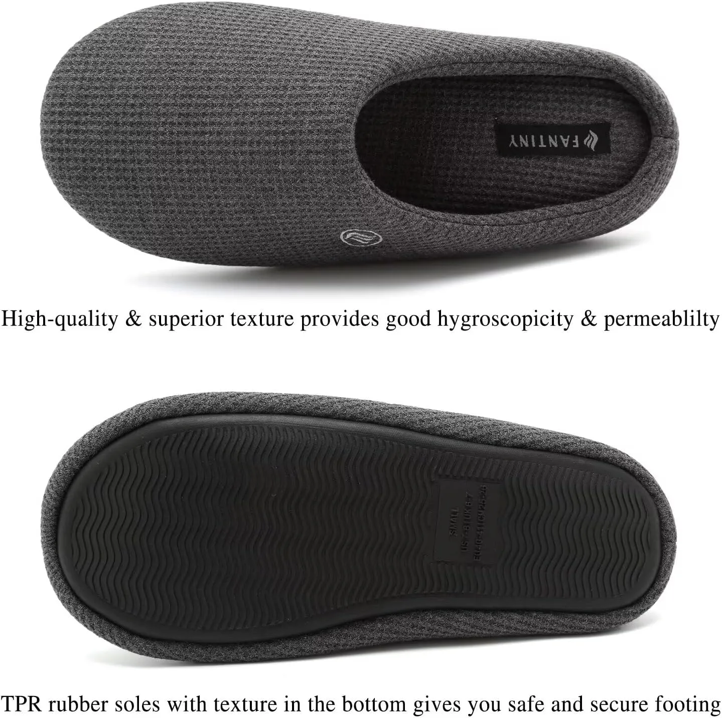 CIOR Unisex Men's Women's Memory Foam Slippers Comfort Cotton-blend Closed Toe House Shoes Indoor Scuff
