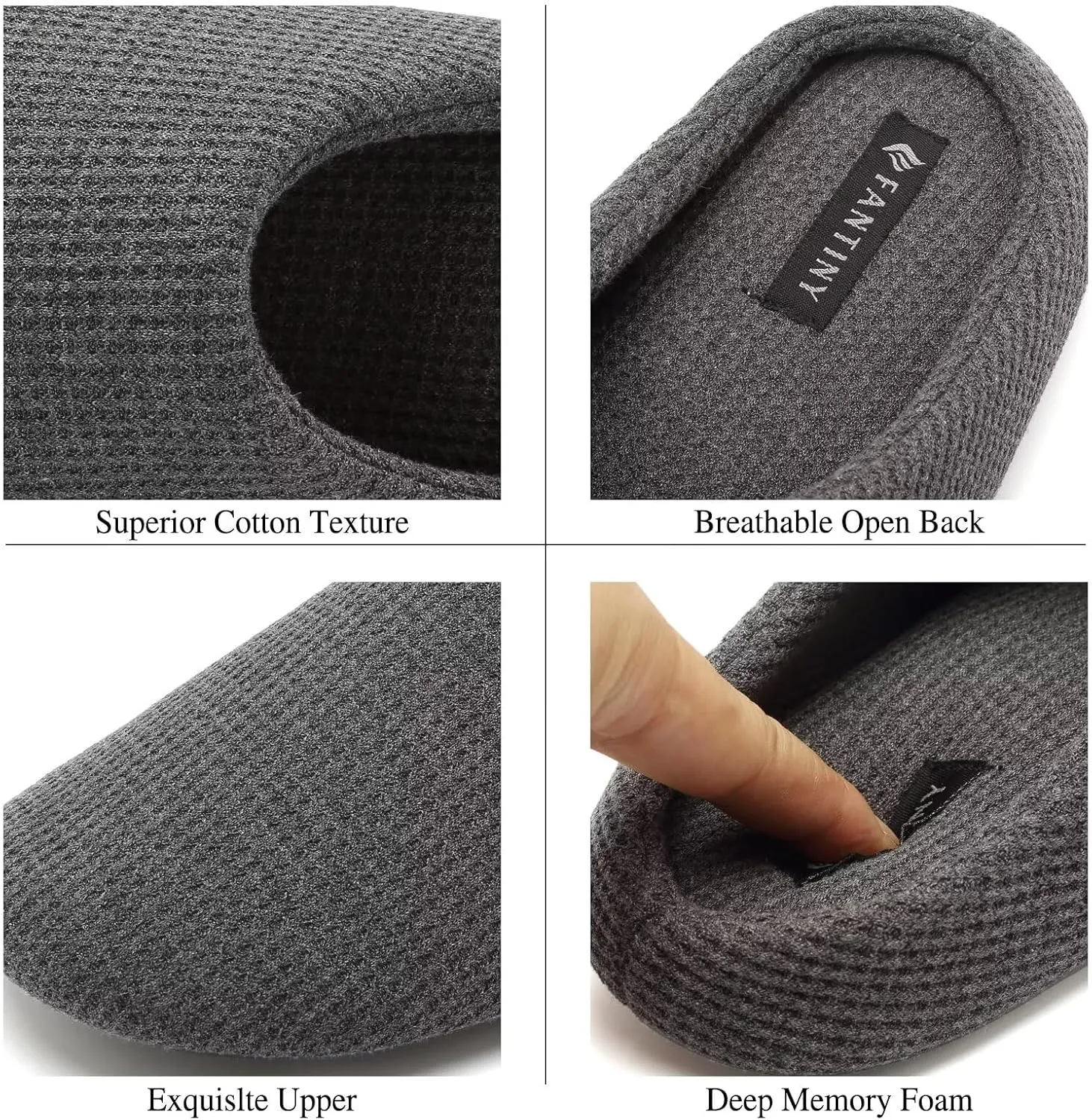 CIOR Unisex Men's Women's Memory Foam Slippers Comfort Cotton-blend Closed Toe House Shoes Indoor Scuff
