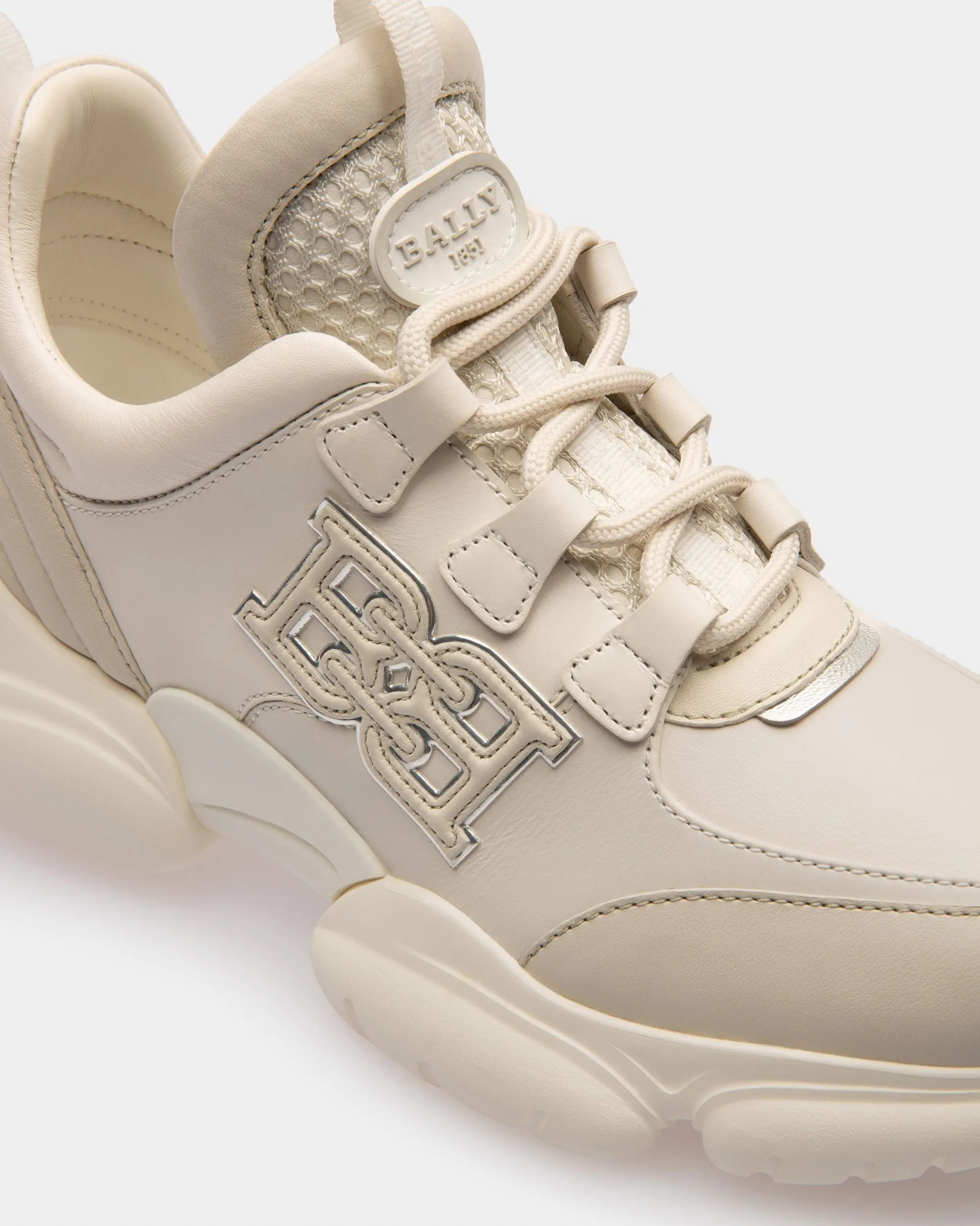 Claires Leather Sneakers In Dusty White & White