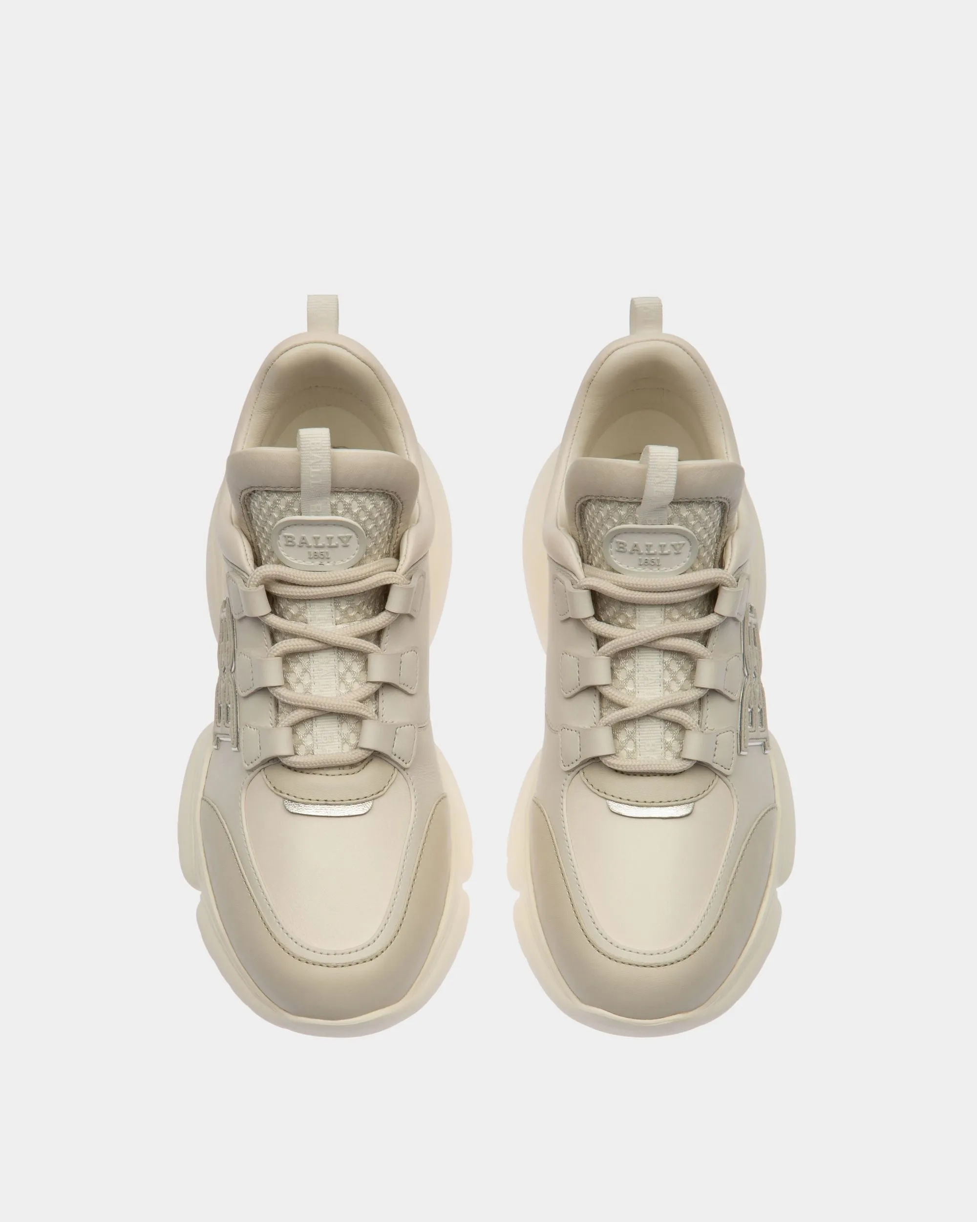 Claires Leather Sneakers In Dusty White & White
