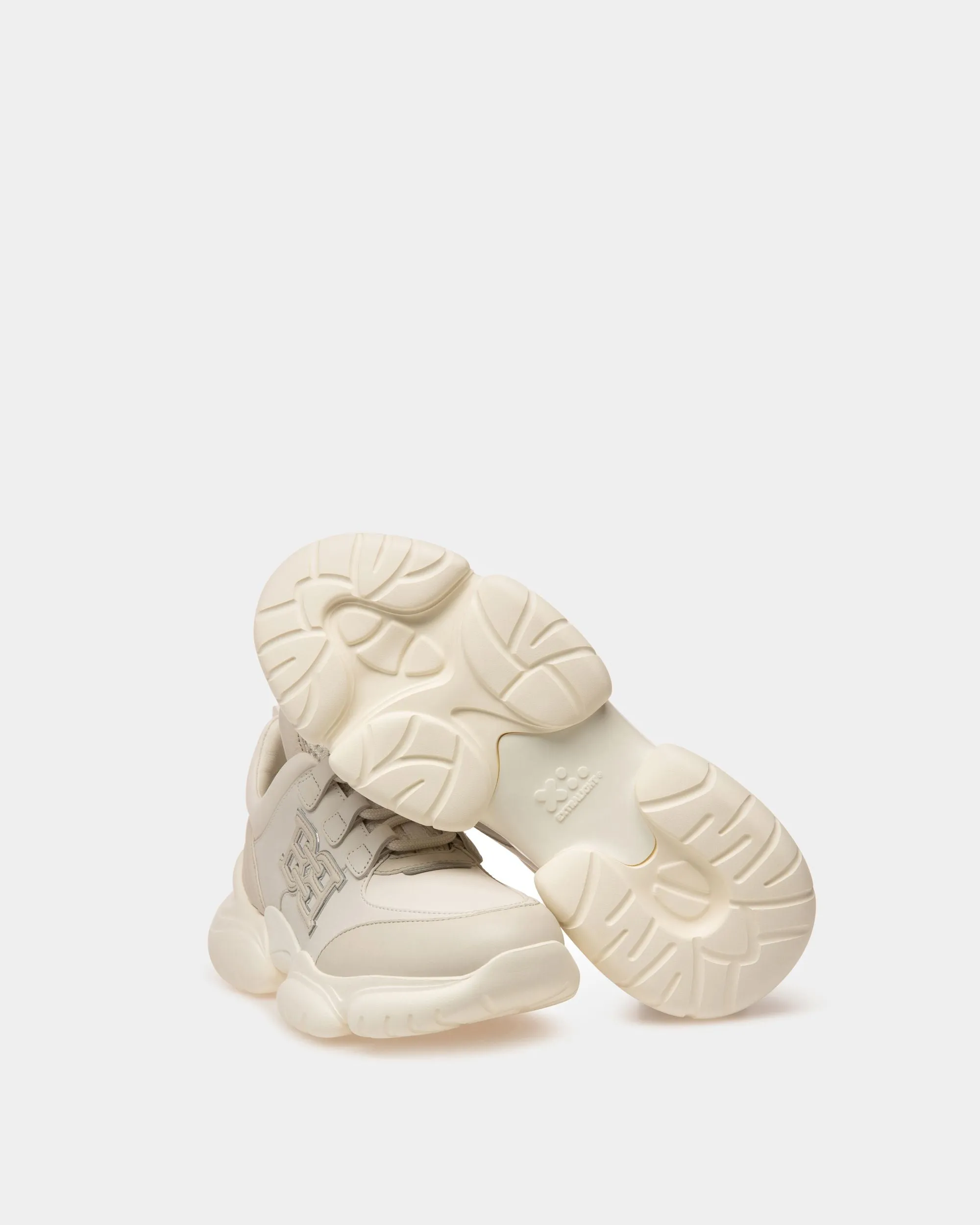 Claires Leather Sneakers In Dusty White & White