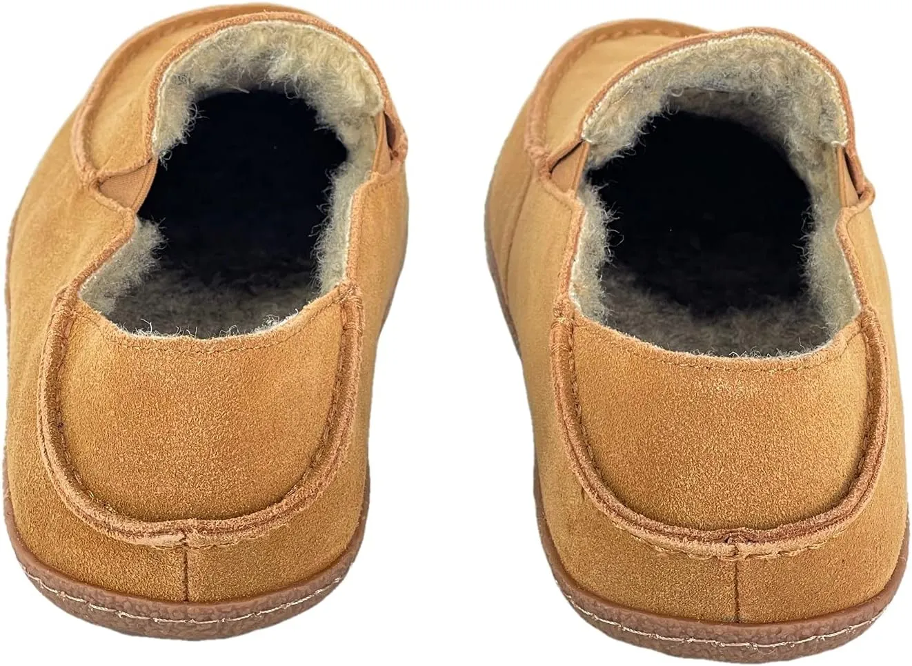 Clarks Mens Suede Slipper With Collapse Heel and Twin Gore JMH2043 - Warm Plush Faux Sherpa Lining - Indoor Outdoor House Slippers For Men