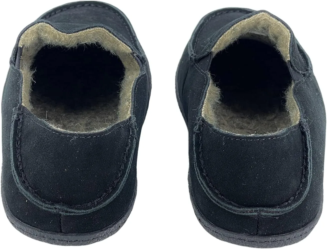 Clarks Mens Suede Slipper With Collapse Heel and Twin Gore JMH2043 - Warm Plush Faux Sherpa Lining - Indoor Outdoor House Slippers For Men
