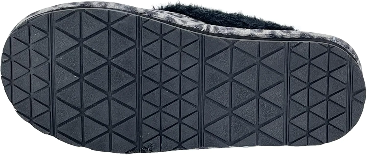 Clarks Womens Open Back Suede Leather Comfort Clog Slipper JMS0583C - Plush Faux Fur Trim - Indoor Outdoor House Slippers For Women
