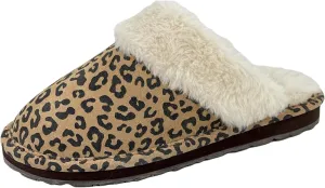 Clarks Womens Open Back Suede Leather Comfort Clog Slipper JMS0583C - Plush Faux Fur Trim - Indoor Outdoor House Slippers For Women