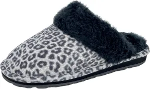 Clarks Womens Open Back Suede Leather Comfort Clog Slipper JMS0583C - Plush Faux Fur Trim - Indoor Outdoor House Slippers For Women