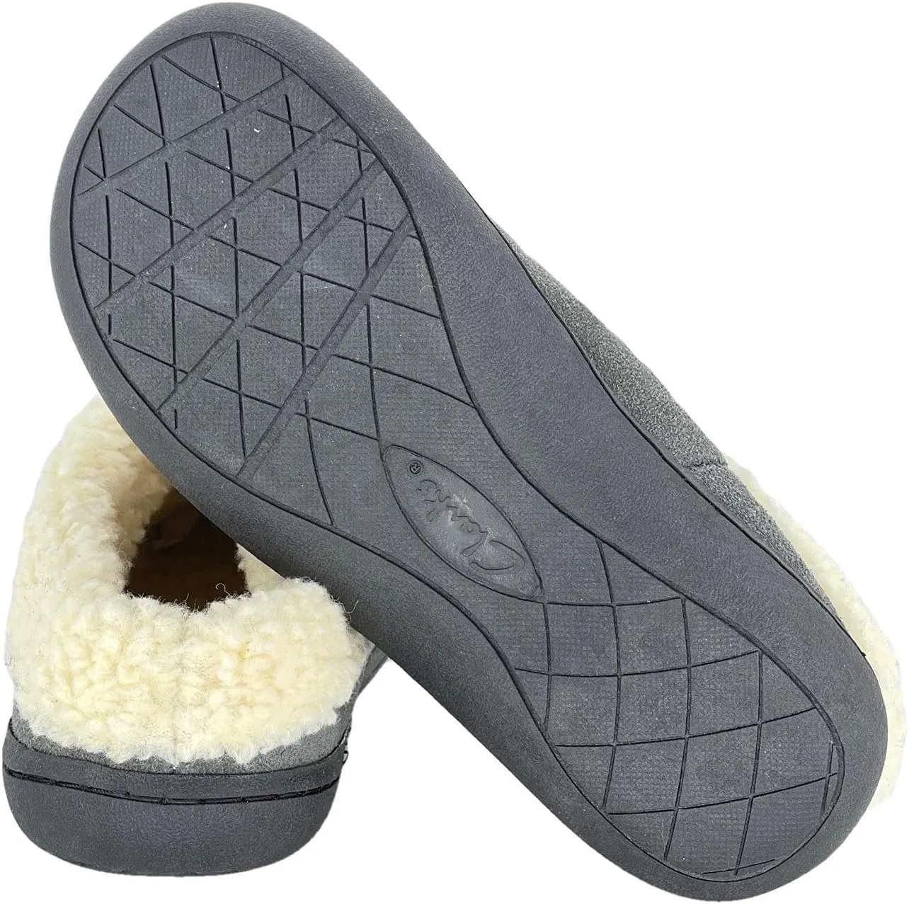 Clarks Womens Slipper Suede Leather With Faux Sherpa Collar JMH1894 - Plush Memory Foam Footbed - Indoor Outdoor House Slippers For Women