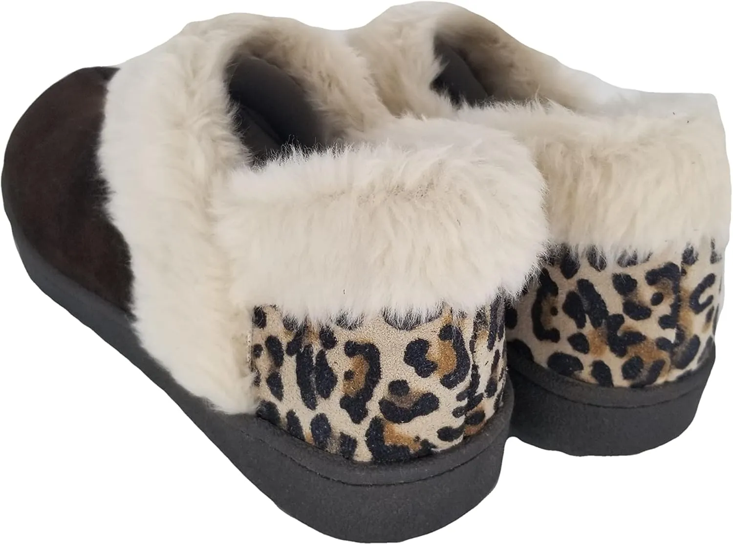 Clarks Womens Suede Leather Ankle Bootie Slipper JMH2034 - Plush Faux Fur Lined - Indoor Outdoor House Slippers For Women