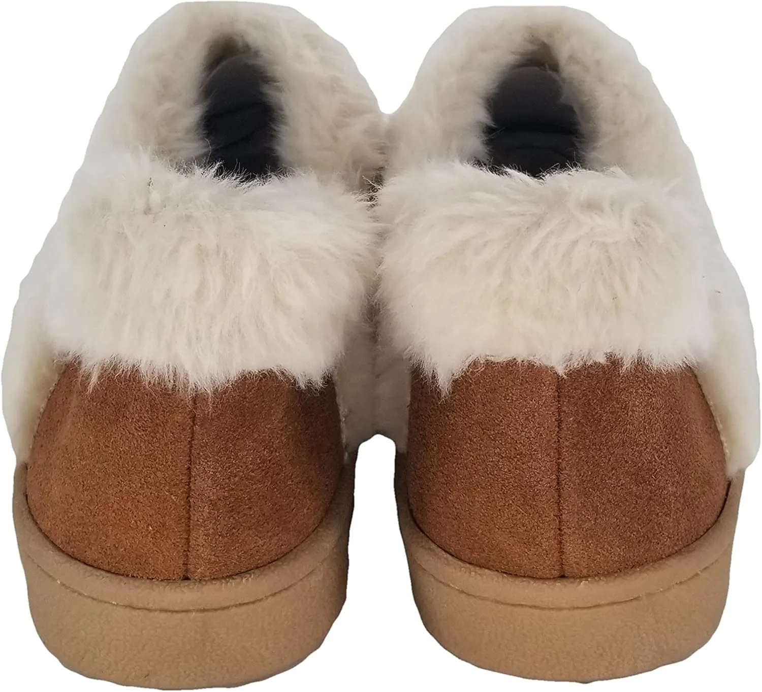 Clarks Womens Suede Leather Ankle Bootie Slipper JMH2034 - Plush Faux Fur Lined - Indoor Outdoor House Slippers For Women