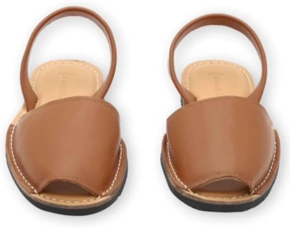 Classic Flat Sandals for Women – Dressy Soft Leather Peep Toe Women’s Flat Sandals, Casual Slip on Flats