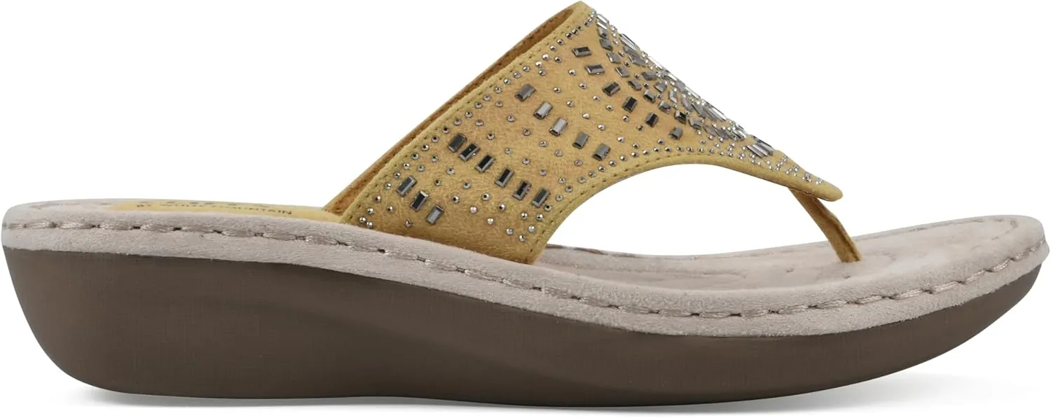 CLIFFS BY WHITE MOUNTAIN Women's Cienna Mini Wedge Flip Flop Sandal