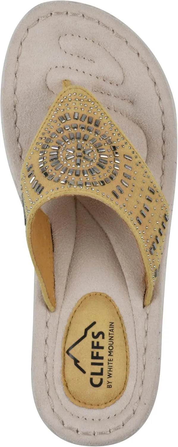 CLIFFS BY WHITE MOUNTAIN Women's Cienna Mini Wedge Flip Flop Sandal