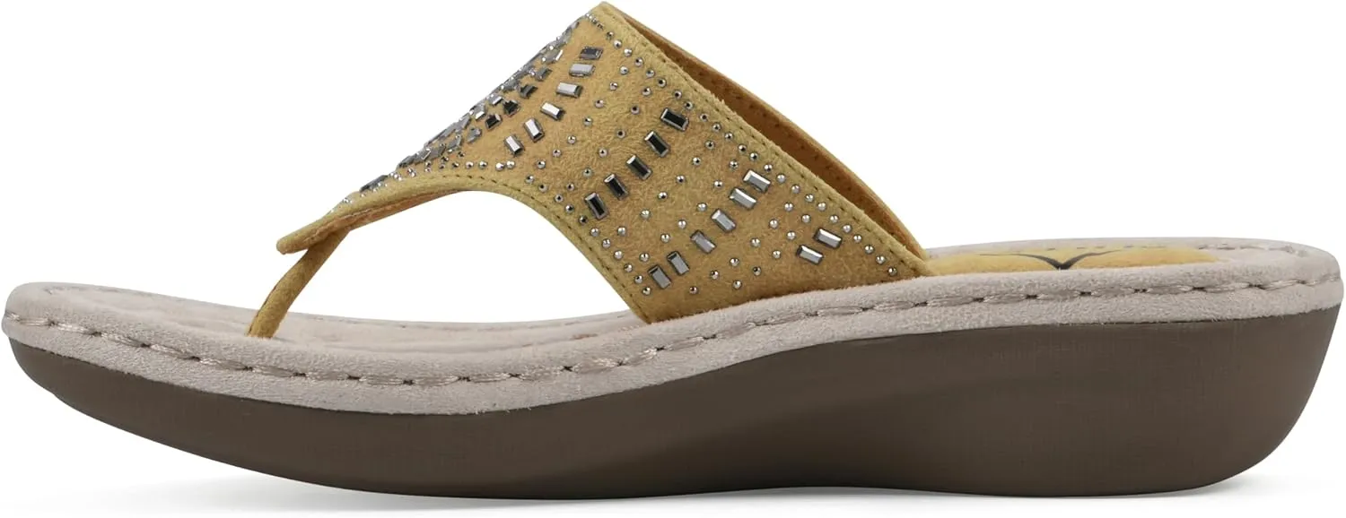 CLIFFS BY WHITE MOUNTAIN Women's Cienna Mini Wedge Flip Flop Sandal
