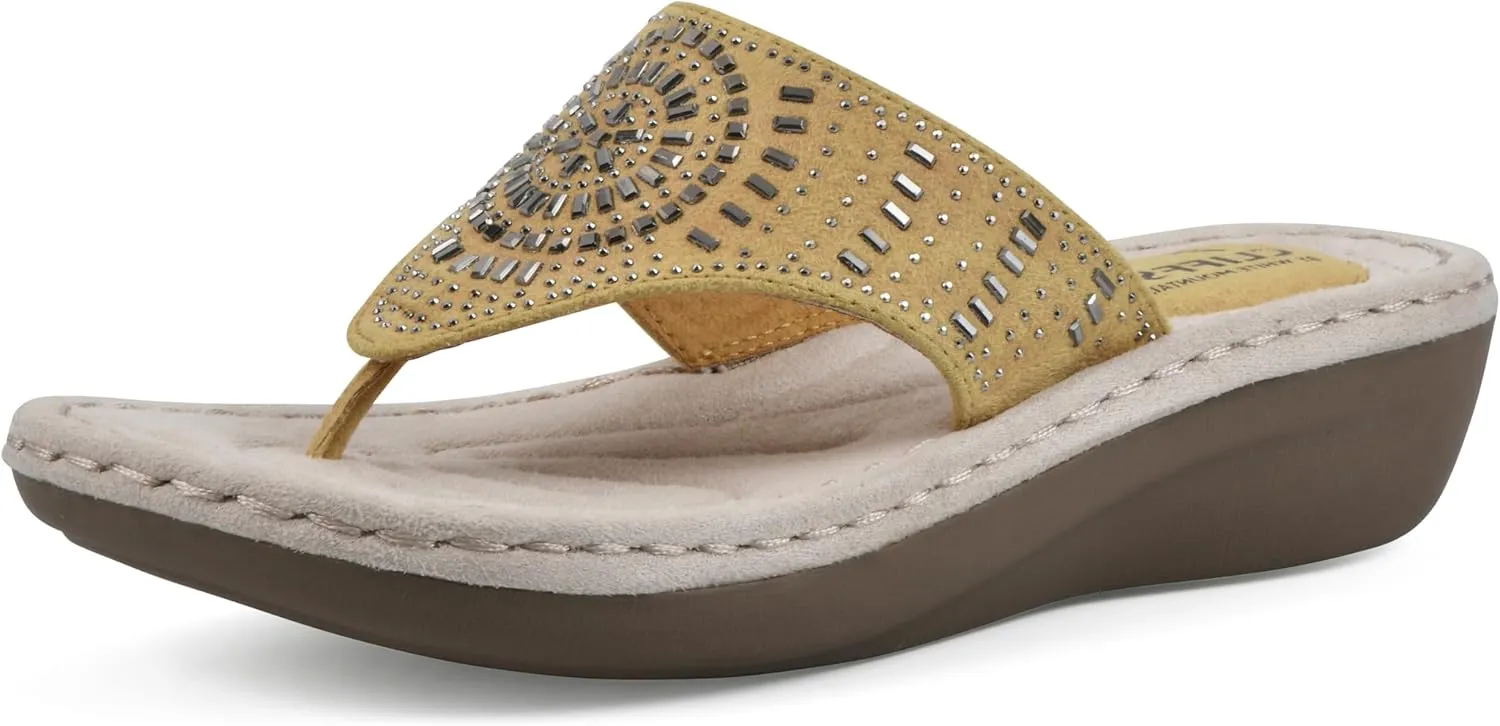 CLIFFS BY WHITE MOUNTAIN Women's Cienna Mini Wedge Flip Flop Sandal