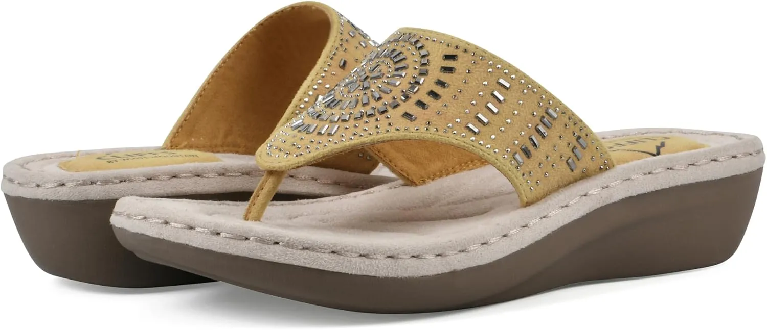 CLIFFS BY WHITE MOUNTAIN Women's Cienna Mini Wedge Flip Flop Sandal