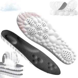 Cloud 4D Orthopedic Insoles for Men & Women - Plantar Fasciitis, Sports Shoes, Anti Fatigue, Shock Absorption, Foot Pain Relief (Black, 8-11)