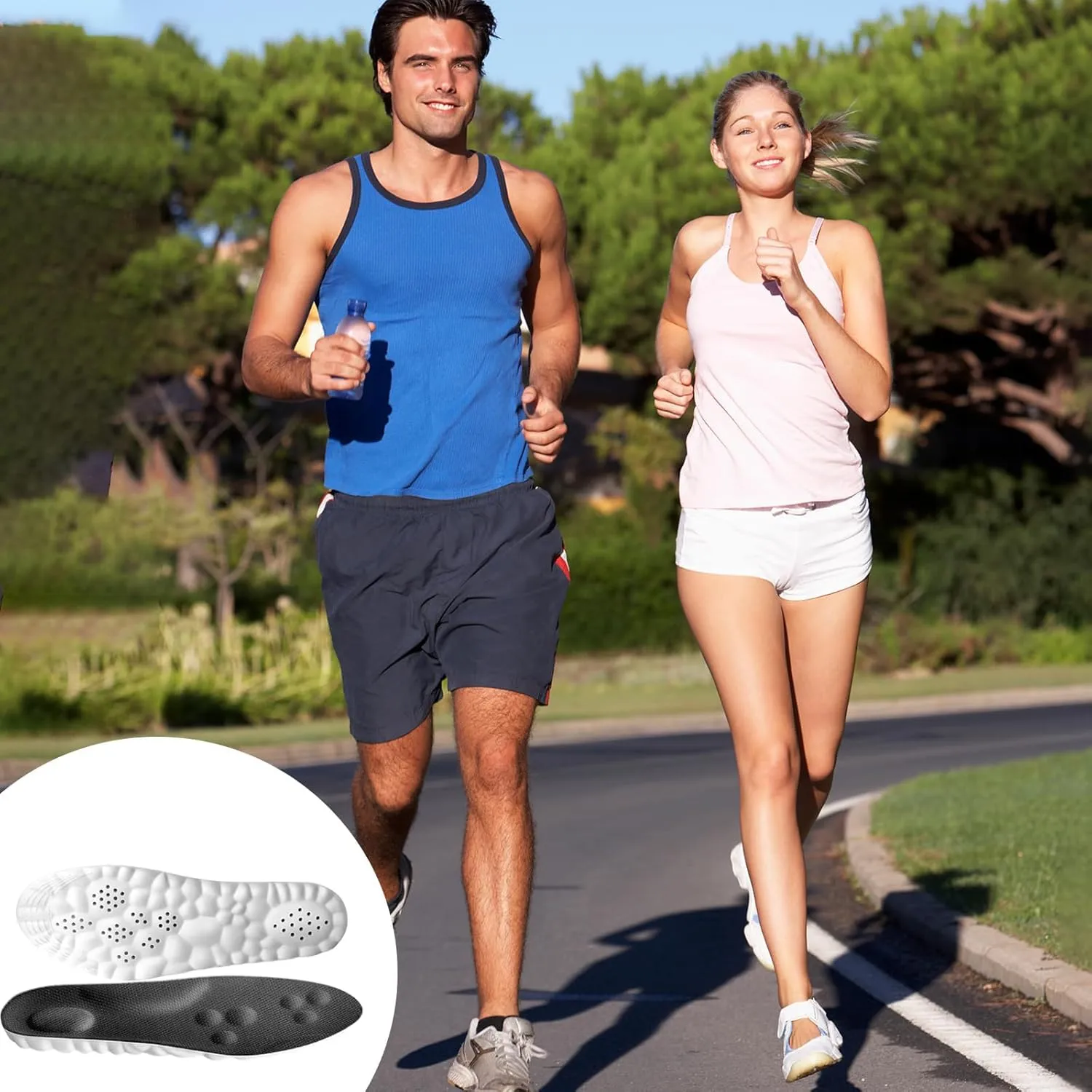 Cloud 4D Orthopedic Insoles for Men & Women - Plantar Fasciitis, Sports Shoes, Anti Fatigue, Shock Absorption, Foot Pain Relief (Black, 8-11)