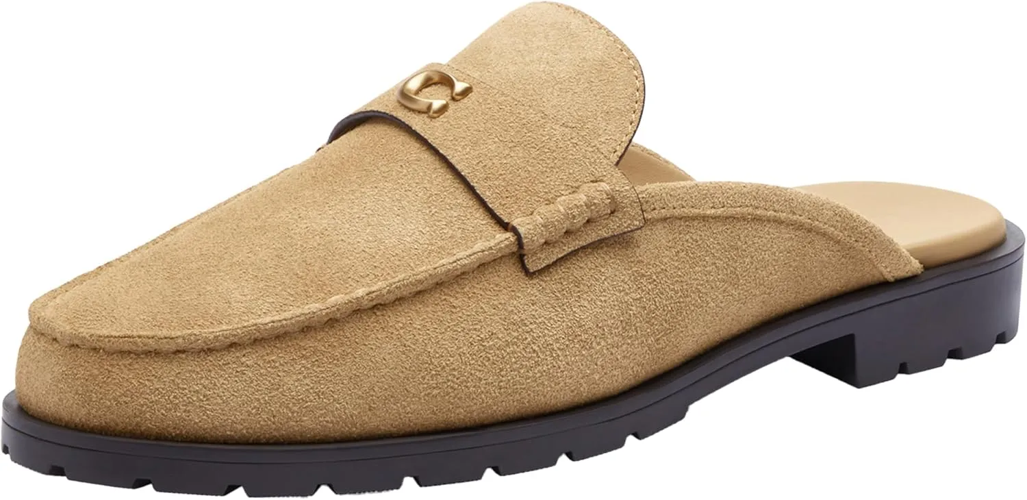 Coach Women's Jocelyn Backless Loafer, Charcoal/Black, 10