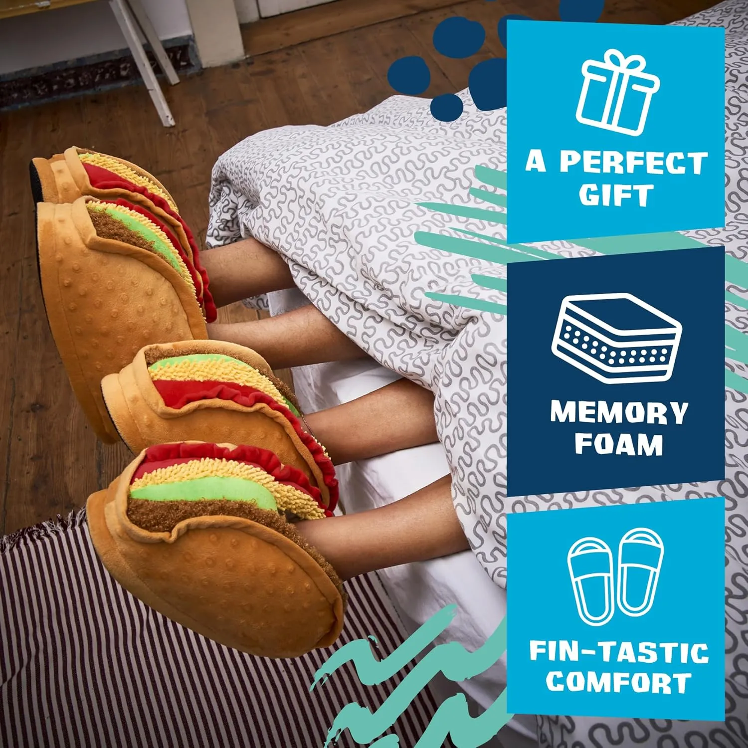 Coddies Taco Slippers | Unisex Funny Slippers, Novelty Comfortable Pantuflas, Gag Gift | Men, Women & Kids