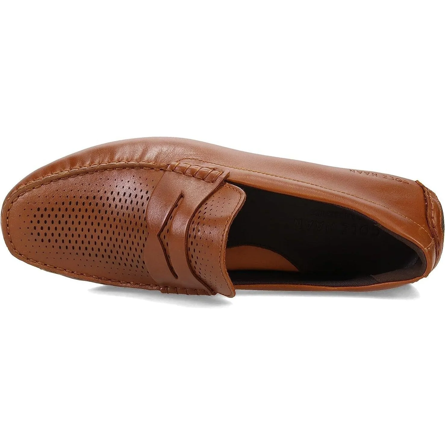 Cole Haan Mens Grand Laser Penny Driver Loafer British Tan/Java C36653