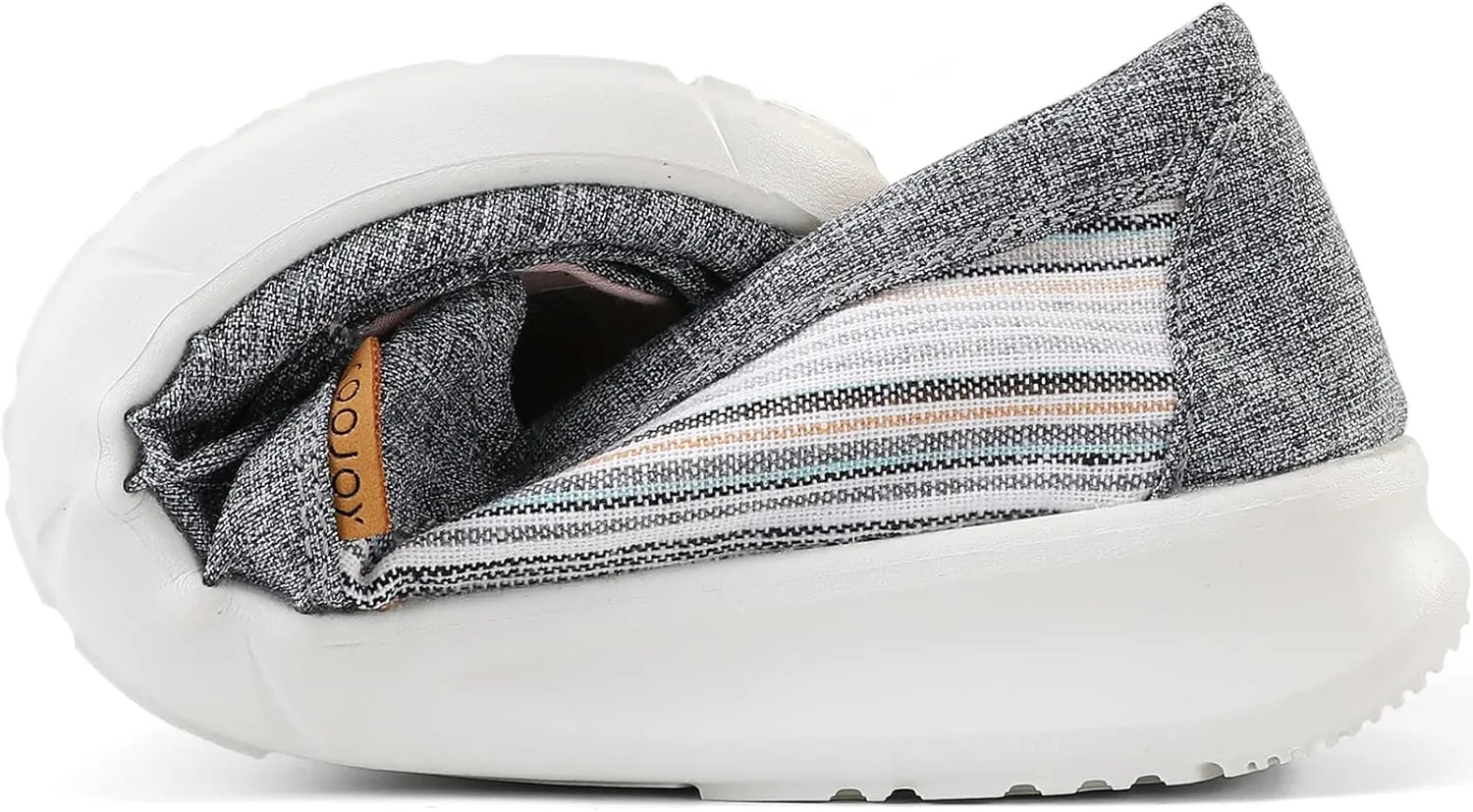 COOJOY Women's Casual Lightweight Stretch Boat Canvas Slip on Shoes Breathable