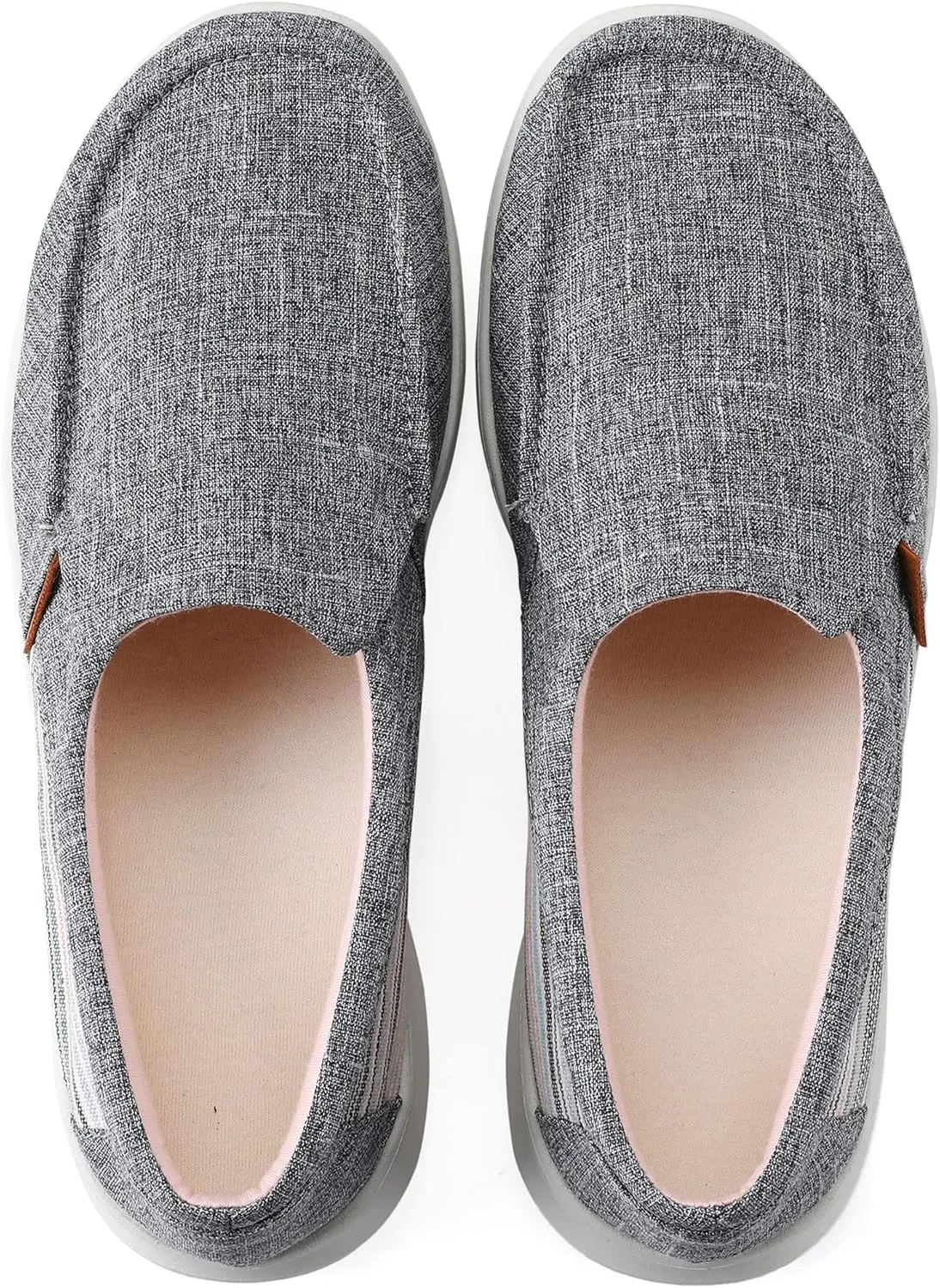 COOJOY Women's Casual Lightweight Stretch Boat Canvas Slip on Shoes Breathable