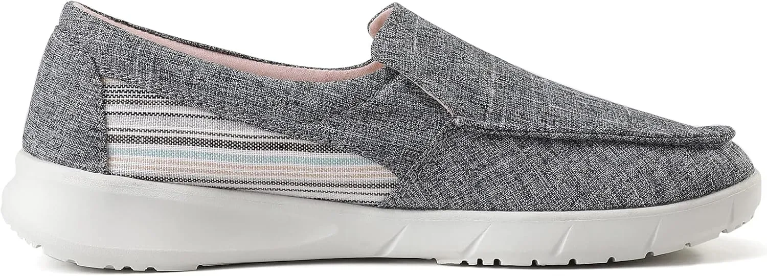 COOJOY Women's Casual Lightweight Stretch Boat Canvas Slip on Shoes Breathable