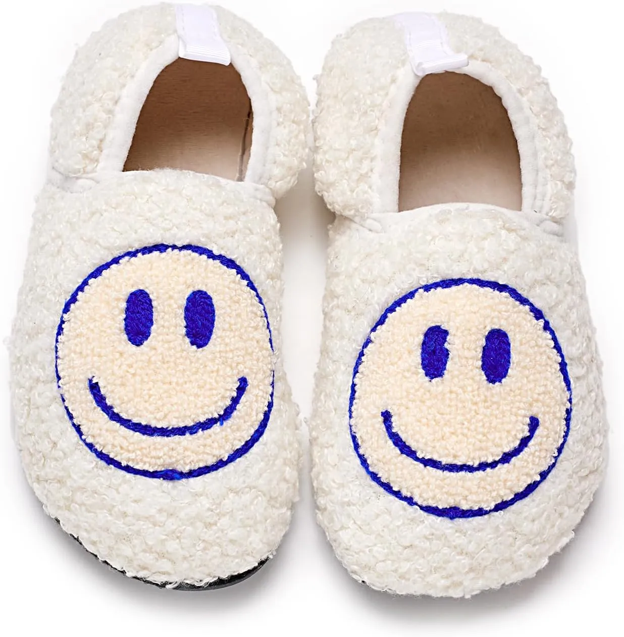 COVS Smile Face Slippers Kids Toddler Slippers for Boys Girls Slippers Toddler House Shoes Non-Slip TPR Soft Sole Kids Slippers Home Socks Shoes