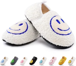 COVS Smile Face Slippers Kids Toddler Slippers for Boys Girls Slippers Toddler House Shoes Non-Slip TPR Soft Sole Kids Slippers Home Socks Shoes