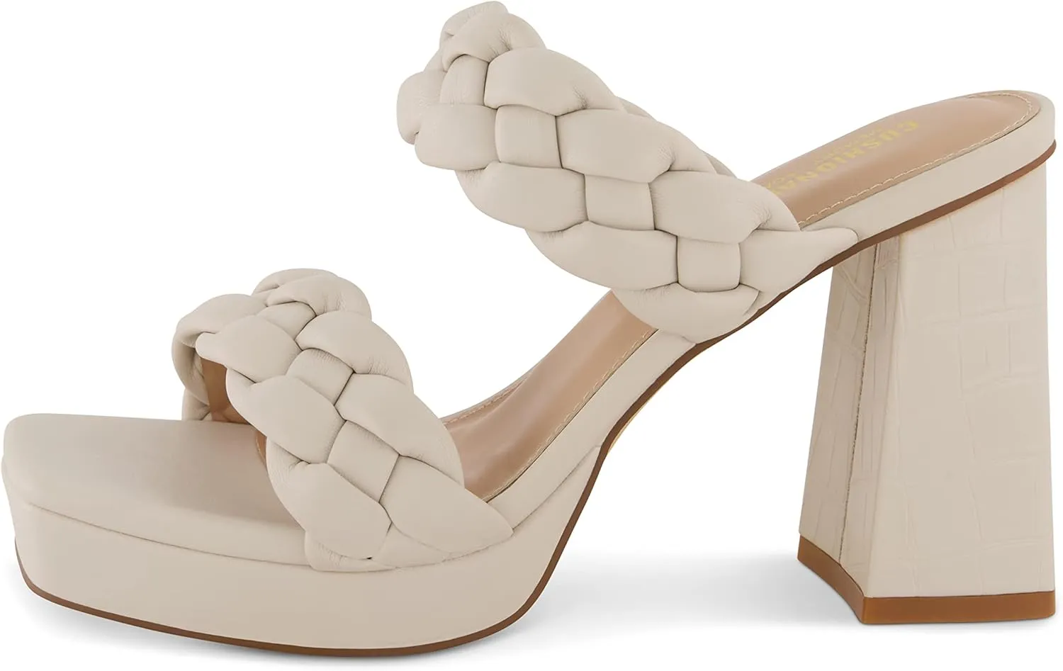 CUSHIONAIRE Women's Aurora braided platform sandal  Memory Foam and Wide Widths Available