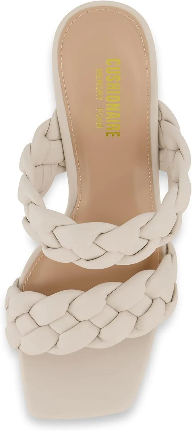 CUSHIONAIRE Women's Aurora braided platform sandal  Memory Foam and Wide Widths Available