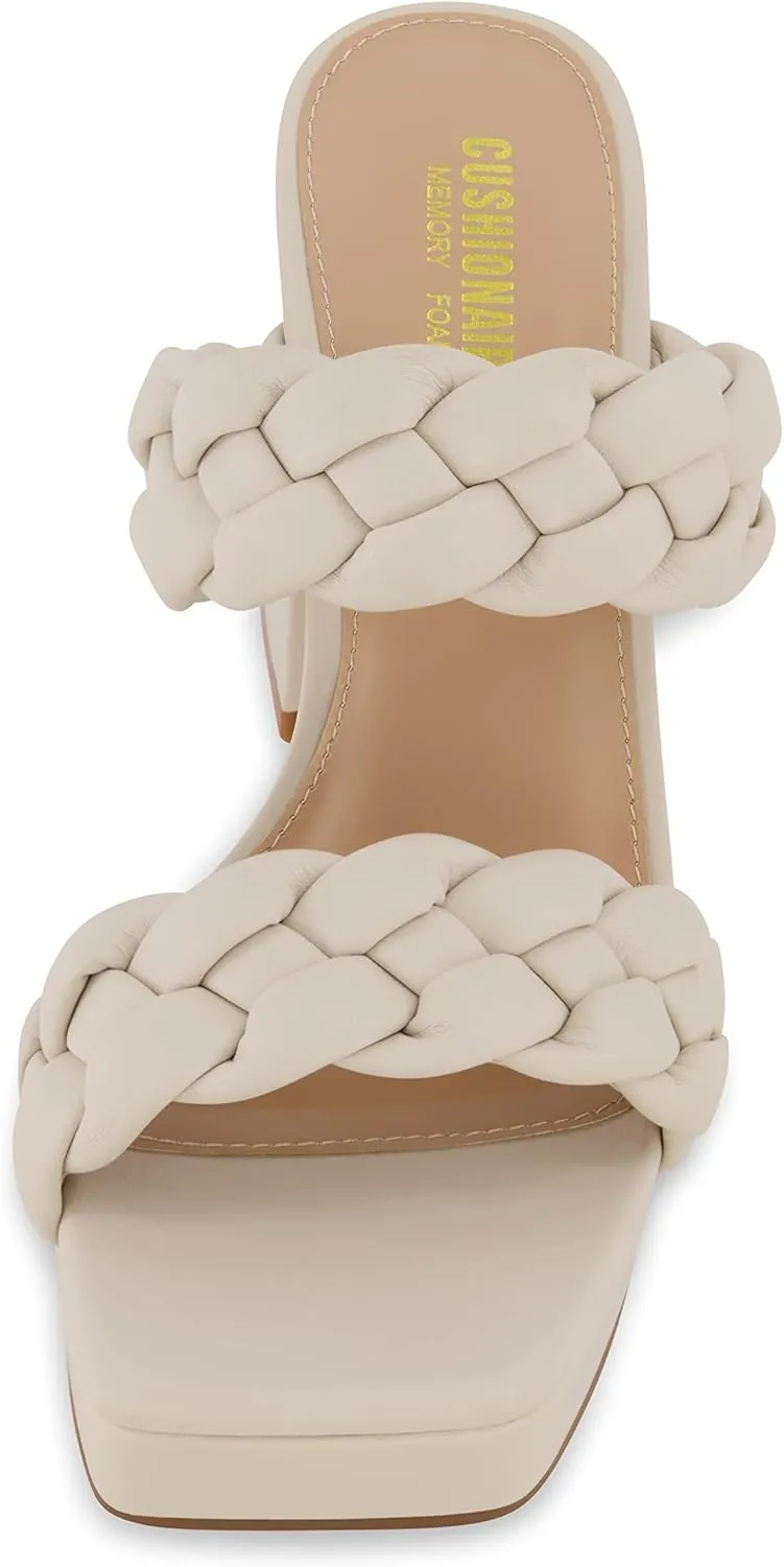 CUSHIONAIRE Women's Aurora braided platform sandal  Memory Foam and Wide Widths Available