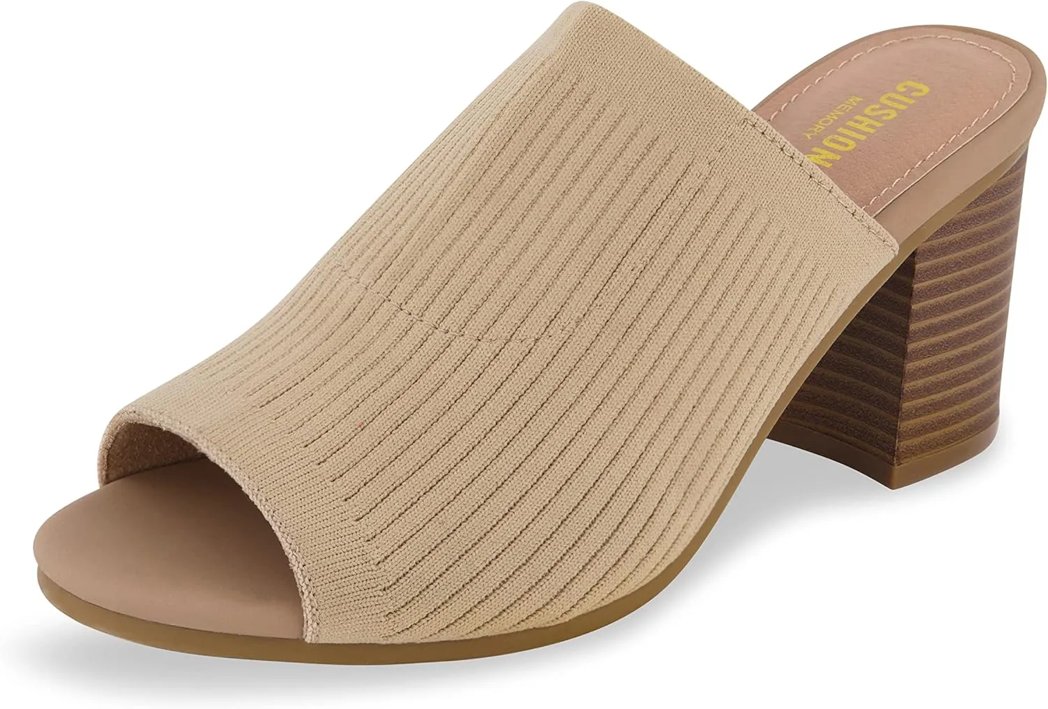 CUSHIONAIRE Women's Nima Knit Heel Sandal  Memory Foam, Wide Widths Available
