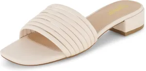 CUSHIONAIRE Women's Nino strappy low block heel slide sandal  Memory Foam and Wide Widths Available