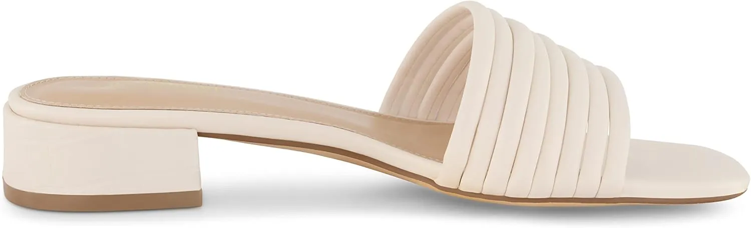CUSHIONAIRE Women's Nino strappy low block heel slide sandal  Memory Foam and Wide Widths Available