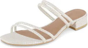 CUSHIONAIRE Women's Nora low block heel sandal  Memory Foam