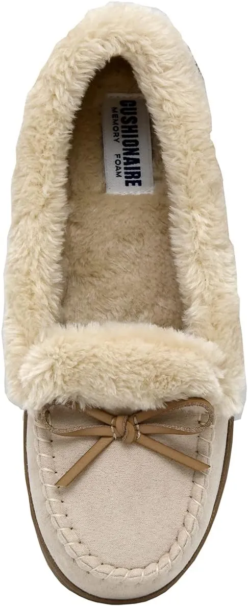 CUSHIONAIRE Women's Sierra Moccasin Slipper  Memory Foam