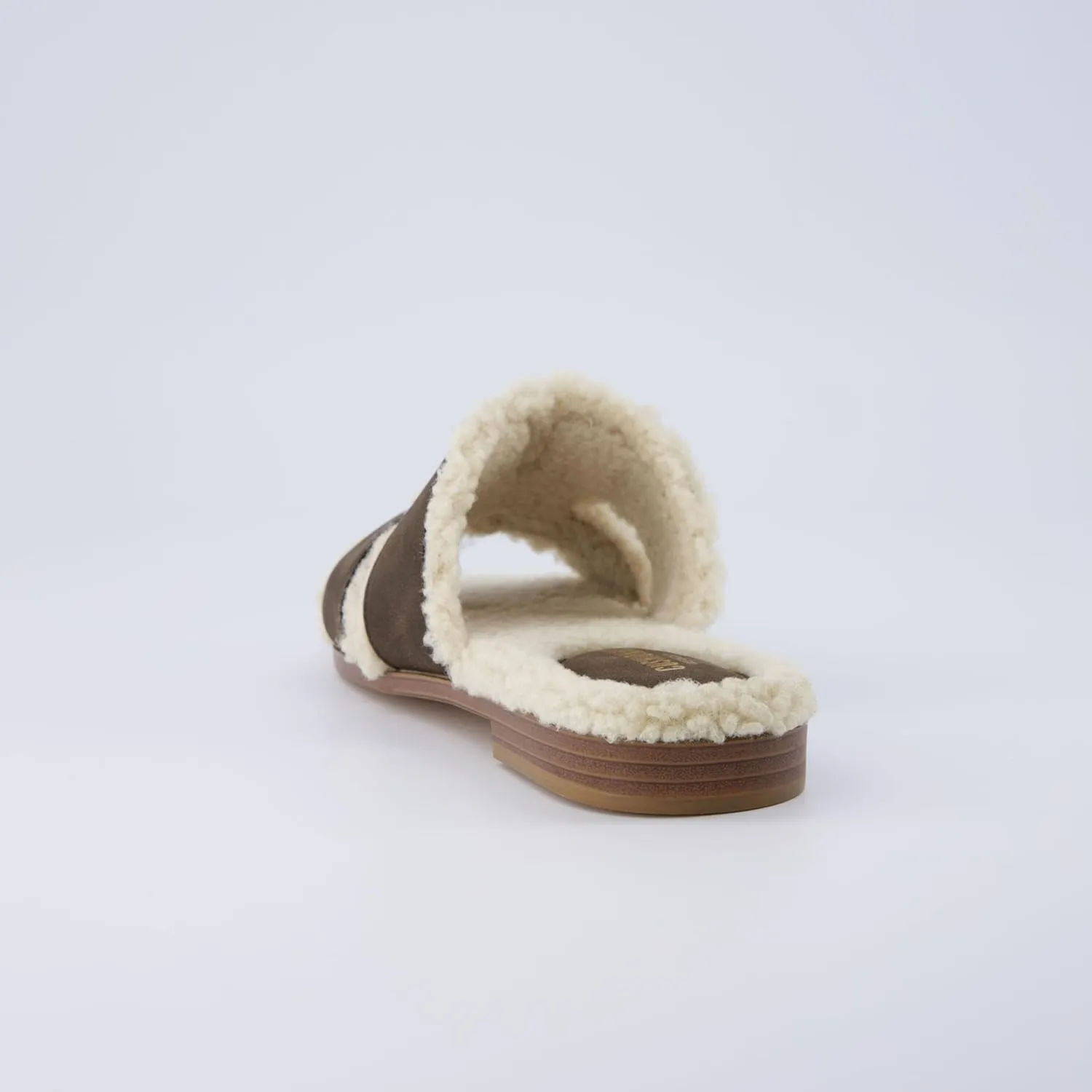 CUSHIONAIRE Women's Voyage Fur Faux Shearling lined slide sandal  Memory Foam, Wide Widths Available