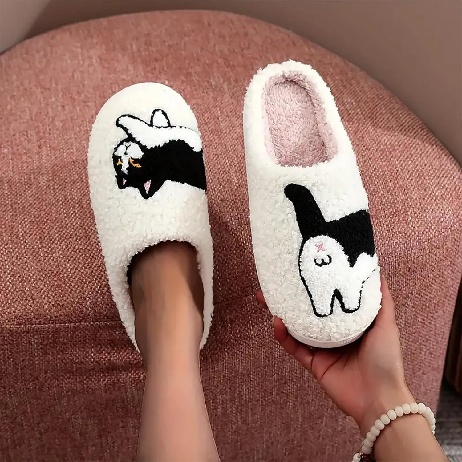 Cute Animal Slippers for Women Man Cartoon Animal Slippers for Woman Fuzzy Memory Foam Winter Warm Fluffy Shoes
