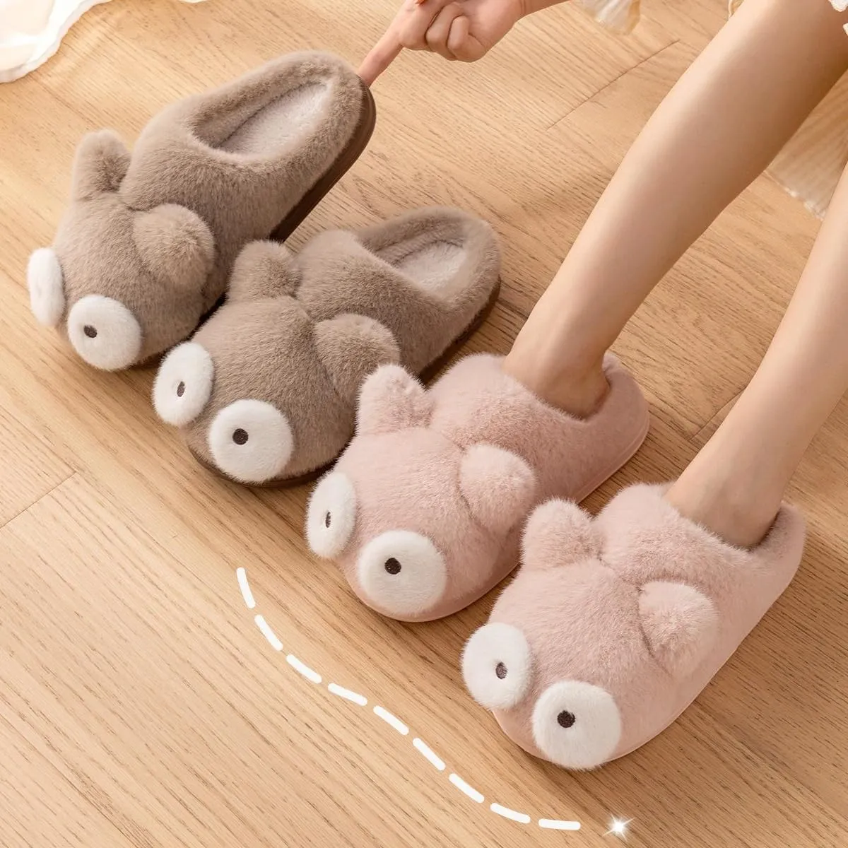 Cute Cat Slippers - Kawaii Animal Fluffy, Plush Warm Cozy House Slippers for Women and Men