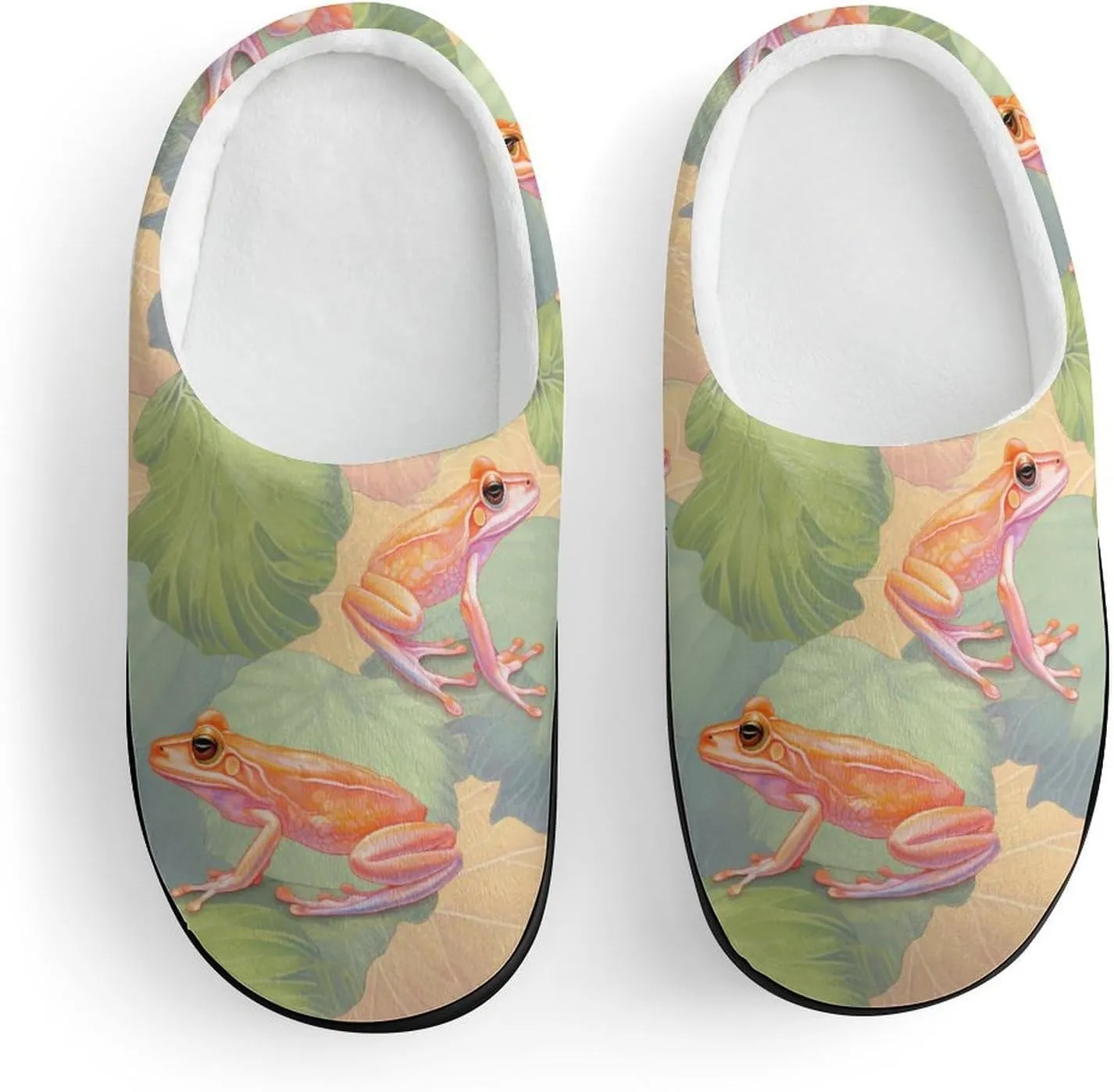 Cute Frog Kids Slippers for Girls Boys Winter Warm Plush Slip On House Slippers for Indoor Outdoor