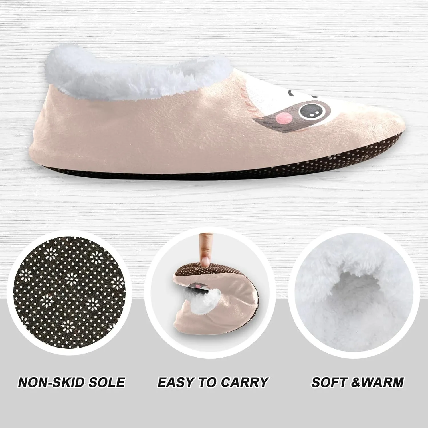 Cute Koala Bear Indoor House Slippers Spa Winter Slipper Home Slippers Soft Memory Foam Slipper Non Slip for Travel Hotel Bedroom Shoes M